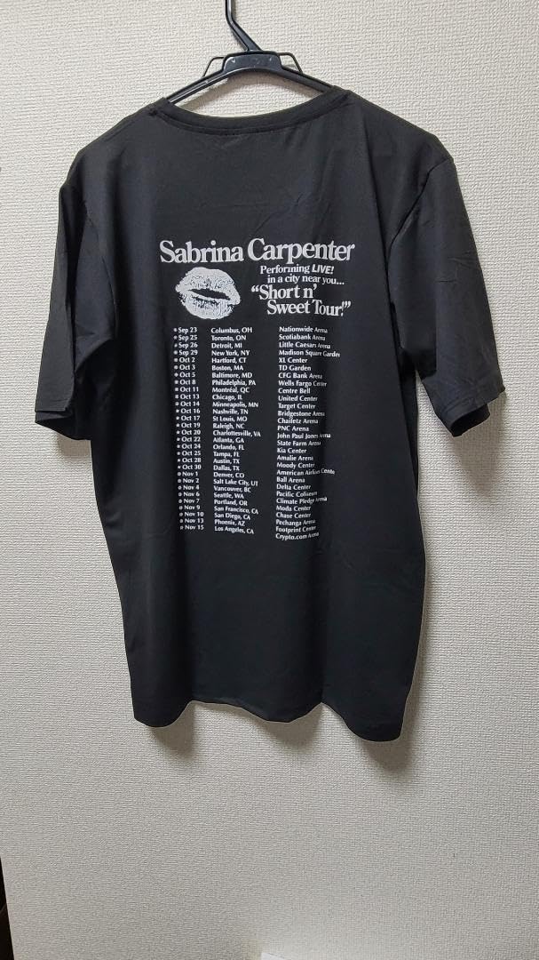 Amazon.co.jp: サブリナカーペンターShort n' Sweet TOUR TシャツL黒